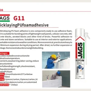 JAGS G11 Bricklaying PU Foam Adhesive
